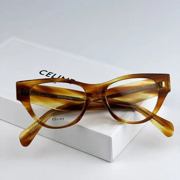 NEW Celine CL50012I 056 Havana Cat Eye Women Eyeglasses CL 50012I - Picture 2 of 10